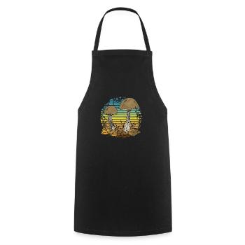 Fungi - Cooking Apron - black - Front - AI Model Male 185 dark (185cm)