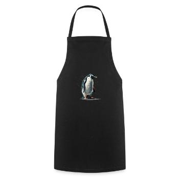 Pinguin - Kochschürze - Schwarz - Vorne - AI Model Male 185 dark (185cm)