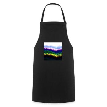 Des nuages psychédéliques dans un jeu de couleurs du ciel - Tablier de cuisine - noir - Devant - AI Model Male 185 dark (185cm)