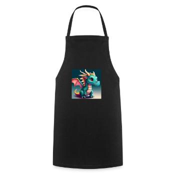 cute little baby dragon funny - Cooking Apron - black - Front - AI Model Male 185 dark (185cm)
