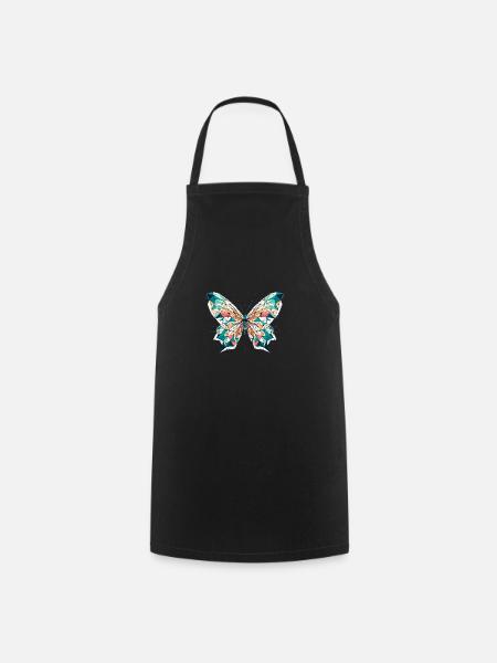 Schmetterling // Butterfly - Kochschürze - Schwarz