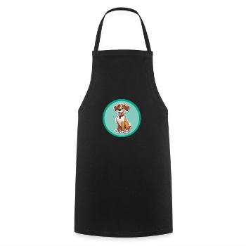 Dessin animé de chien 1 - Tablier de cuisine - noir - Devant - AI Model Male 185 dark (185cm)