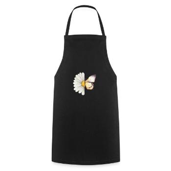 Papillon marguerite - Tablier de cuisine - noir - Devant - AI Model Male 185 dark (185cm)