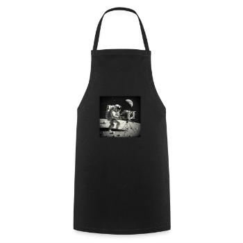 Astronauten-Film - Kochschürze - Schwarz - Vorne - AI Model Male 185 dark (185cm)