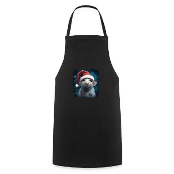 Rat punk de Noël cool - Tablier de cuisine - noir - Devant - AI Model Male 185 dark (185cm)