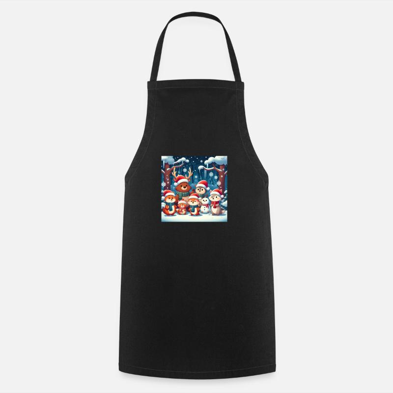 Animaux de noël - Tablier de cuisine - noir
