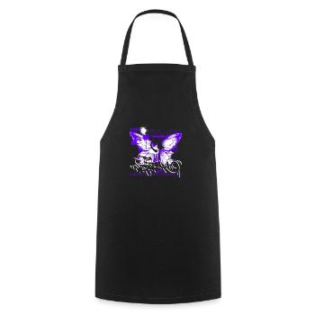 Colorful Butterfly Flowers Colorful Insect Dream Dream - Cooking Apron - black - Front - AI Model Male 185 dark (185cm)