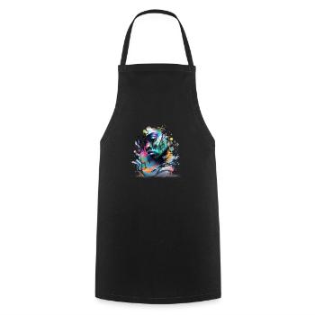 Graffiti Street Art Spray Vintage Schablone Retro - Kochschürze - Schwarz - Vorne - AI Model Male 185 dark (185cm)