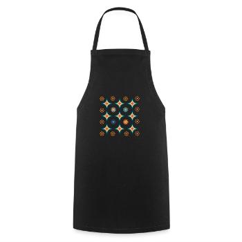 Formes géométrique rétro vintage - Tablier de cuisine - noir - Devant - AI Model Male 185 dark (185cm)