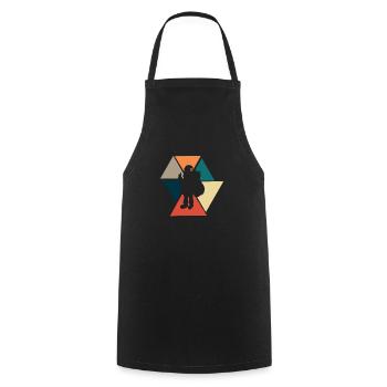 Père Noël rétro vintage - idée cadeau père Noël - Tablier de cuisine - noir - Devant - AI Model Male 185 dark (185cm)