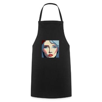 Women / Feminin / Art - Kochschürze - Schwarz - Vorne - AI Model Male 185 dark (185cm)