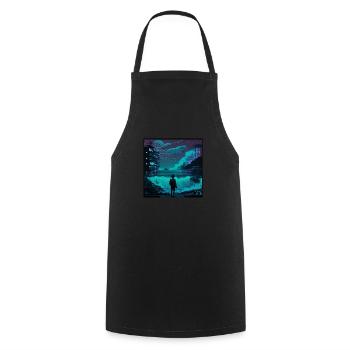 Cyberpunk - Cooking Apron - black - Front - AI Model Male 185 dark (185cm)