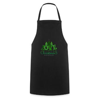 Cat Xmas christmas Santa Claus Nikolaus naughty - Cooking Apron - black - Front - AI Model Male 185 dark (185cm)