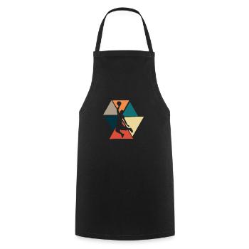 Vintage Retro Basketball - Basketball Geschenkidee - Kochschürze - Schwarz - Vorne - AI Model Male 185 dark (185cm)