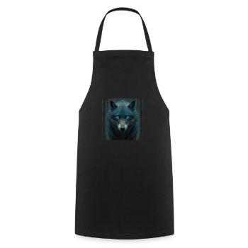 Blue wolf in the forest - Cooking Apron - black - Front - AI Model Male 185 dark (185cm)