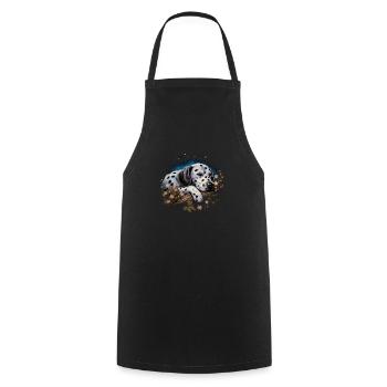 Dalmatien endormi - Tablier de cuisine - noir - Devant - AI Model Male 185 dark (185cm)