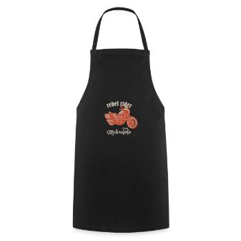 Chopper // Custom // Motorcycle - Cooking Apron - black - Front - AI Model Male 185 dark (185cm)