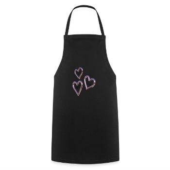 Live Love Laugh - verspiegelte Herzen - Kochschürze - Schwarz - Vorne - AI Model Male 185 dark (185cm)