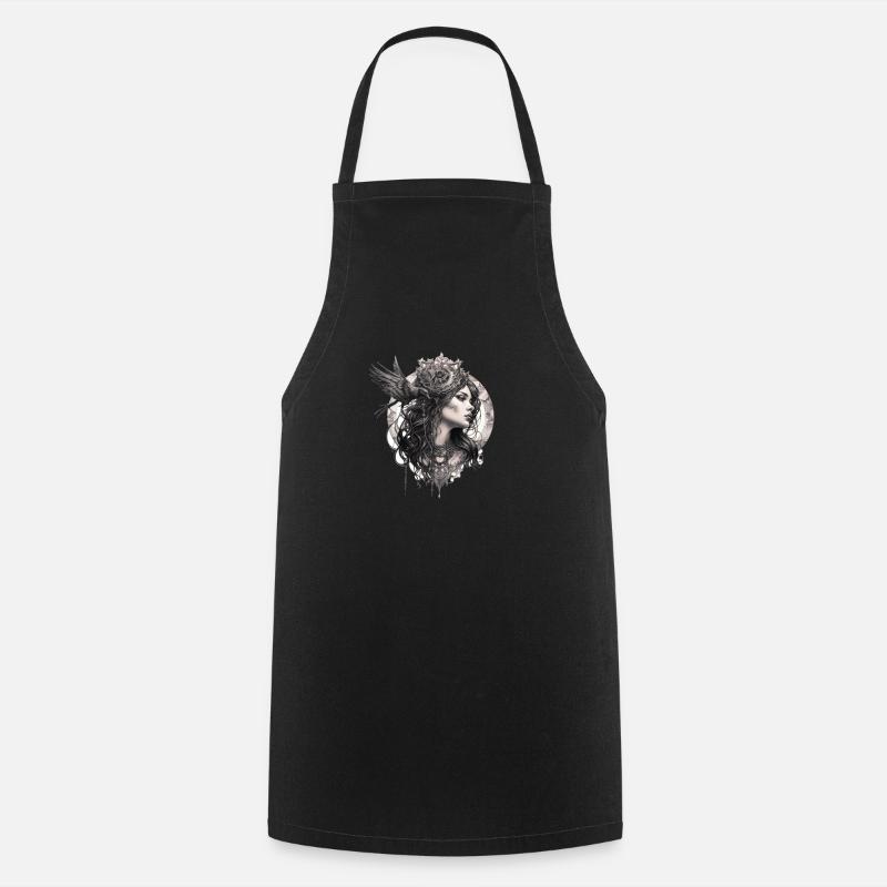 The Celtic God Morrigan - Cooking Apron - black