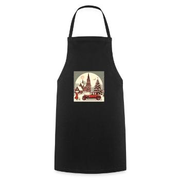 Church in winter - Cooking Apron - black - Front - AI Model Male 185 dark (185cm)