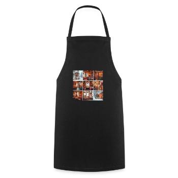Winter Cafe - Cooking Apron - black - Front - AI Model Male 185 dark (185cm)