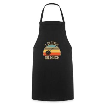 I Destroy Silence Banjo Funny Musical instrument - Cooking Apron - black - Front - AI Model Male 185 dark (185cm)