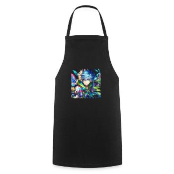 Manga anime boy - Cooking Apron - black - Front - AI Model Male 185 dark (185cm)