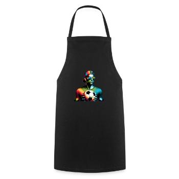 Un gars de football cool prêt pour le jour du match - Tablier de cuisine - noir - Devant - AI Model Male 185 dark (185cm)
