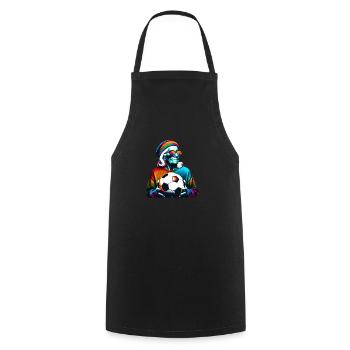 Old Soccer Lady Ready For Game Day! - Cooking Apron - black - Front - AI Model Male 185 dark (185cm)