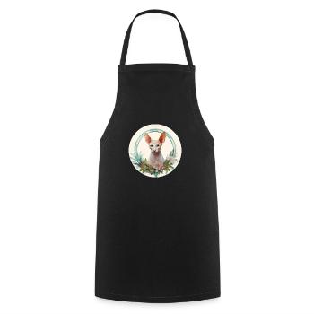 Oriental Shorthair Cat Boho Style, Love Cats - Cooking Apron - black - Front - AI Model Male 185 dark (185cm)