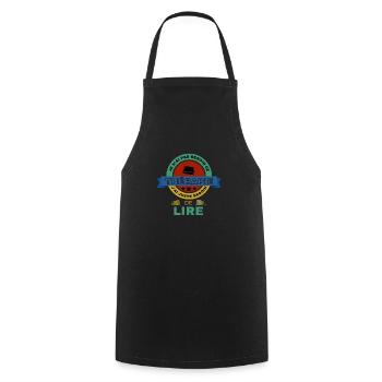 LIRE livre - Tablier de cuisine - noir - Devant - AI Model Male 185 dark (185cm)