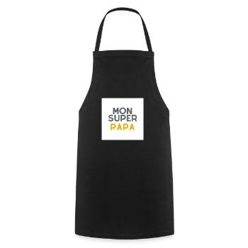 Mon super papa - Tablier de cuisine - noir - Devant - AI Model Male 185 dark (185cm)