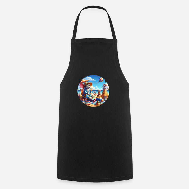 Rats on the beach - Cooking Apron - black
