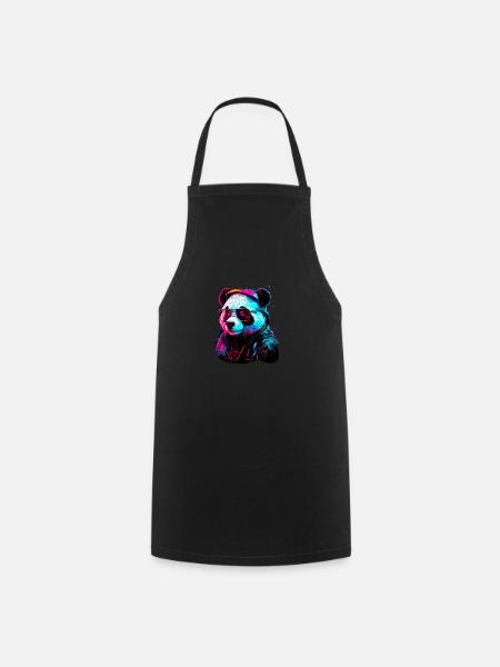 Panda-Hipster - Kochschürze - Schwarz