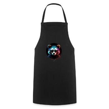 Raton laveur hipster - Tablier de cuisine - noir - Devant - AI Model Male 185 dark (185cm)