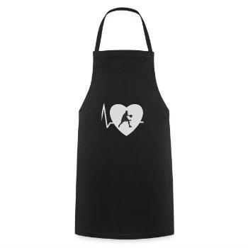 Heartbeat Basketball - Cooking Apron - black - Front - AI Model Male 185 dark (185cm)