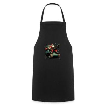 Weihnachtsmann - Kochschürze - Schwarz - Vorne - AI Model Male 185 dark (185cm)