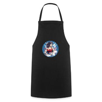 Strong Woman - Cooking Apron - black - Front - AI Model Male 185 dark (185cm)