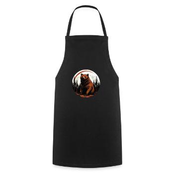 Wild bear - Cooking Apron - black - Front - AI Model Male 185 dark (185cm)