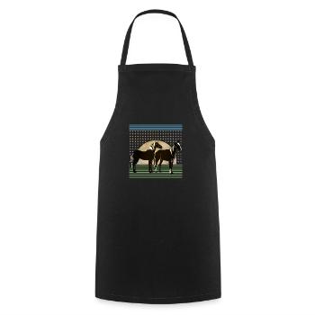 Horses - Cooking Apron - black - Front - AI Model Male 185 dark (185cm)