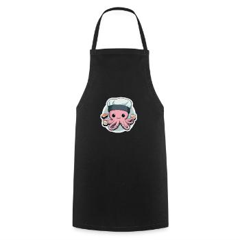 Chef sushi pieuvre 02 - Tablier de cuisine - noir - Devant - AI Model Male 185 dark (185cm)