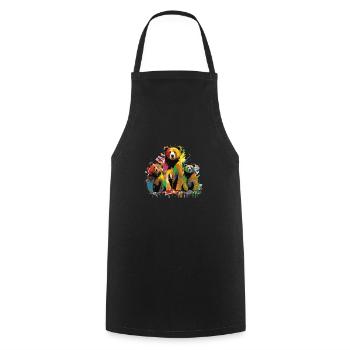 Ours Grafitti - Tablier de cuisine - noir - Devant - AI Model Male 185 dark (185cm)