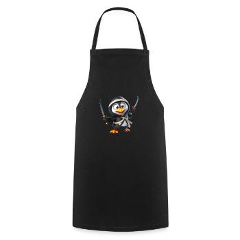 Ninja Pinguin - Kochschürze - Schwarz - Vorne - AI Model Male 185 dark (185cm)