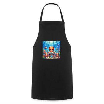 Cuttlefish Family - Cooking Apron - black - Front - AI Model Male 185 dark (185cm)