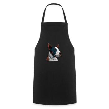 Chiot Bull Terrier anglais - Tablier de cuisine - noir - Devant - AI Model Male 185 dark (185cm)