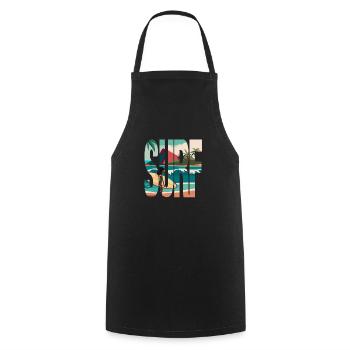 Surf, Surfer, Beach, Hawaii - Cooking Apron - black - Front - AI Model Male 185 dark (185cm)
