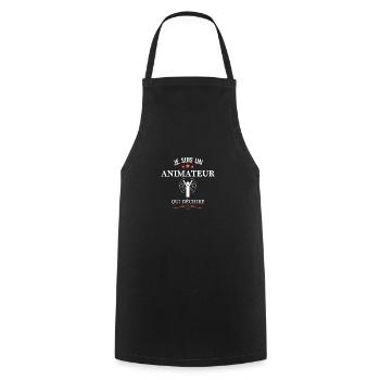 je suis un animateur qui déchire - Tablier de cuisine - noir - Devant - AI Model Male 185 dark (185cm)