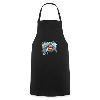 Turtle, watercolor turtle, splash - Cooking Apron - black - Front - AI Model Male 185 dark (185cm)