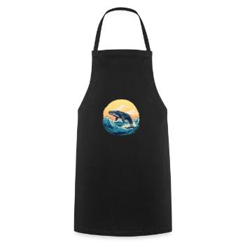 Wal bei Sonnenuntergang - Kochschürze - Schwarz - Vorne - AI Model Male 185 dark (185cm)