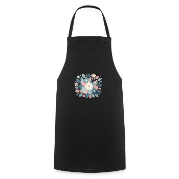 Pastel-coloured floral arrangement - Cooking Apron - black - Front - AI Model Male 185 dark (185cm)